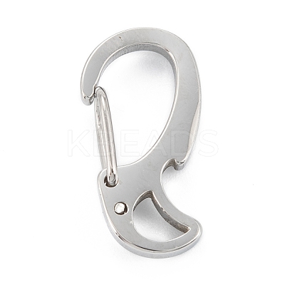 Non-Tarnish 304 Stainless Steel Push Gate Snap Keychain Clasp Findings STAS-C024-19P-1