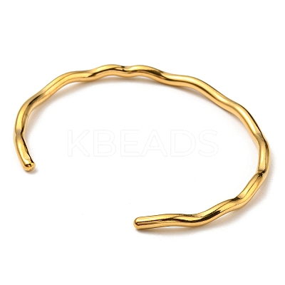 Ion Plating(IP) 304 Stainless Steel Cuff Bangles X-BJEW-H323-01G-1