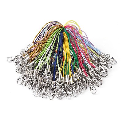 100Pcs Polyester Rope Mobile Straps MOBA-YWC0001-02-1