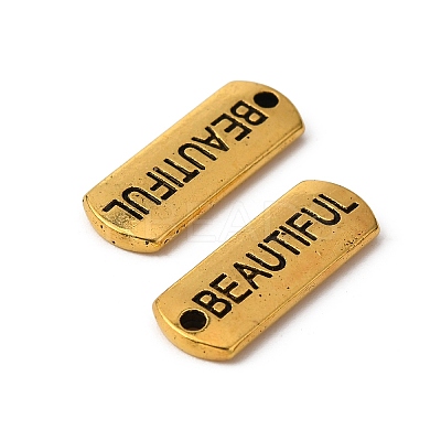 Tibetan Style Alloy Rectangle with Word Beautiful Pendants LS-TIBEP-Q043-063AG-RS-1