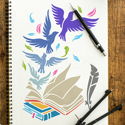 1Pc PET Hollow Out Drawing Painting Stencils DIY-MA0003-43G-1