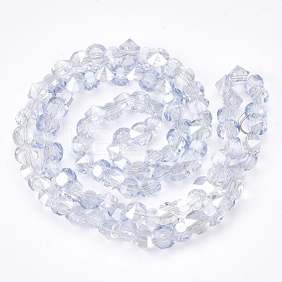 Electroplated Glass Beads Strands EGLA-S174-01B-05-1