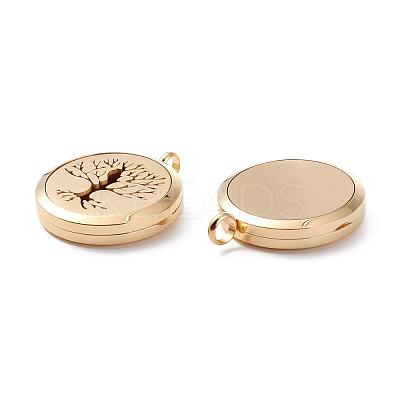 304 Stainless Steel Magnetic Diffuser Locket Pendants STAS-O103-33G-1