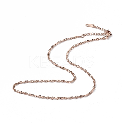 Ion Plating(IP) 304 Stainless Steel Singapore Chain Necklace for Men Women NJEW-K245-013E-1