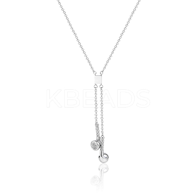 Fashionable 304 Stainless Steel Earphone Pendant Necklaces for Daily Wear IO7350-1