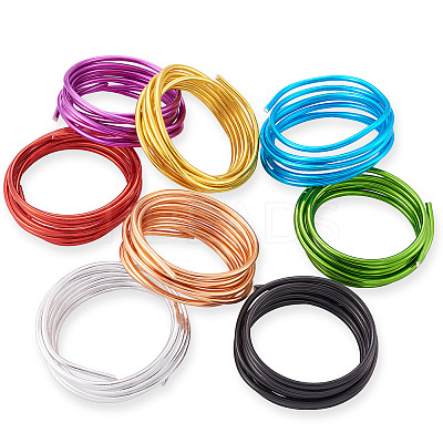 8 Roll 8 Colors Round Aluminum Wire AW-FW0001-03-1