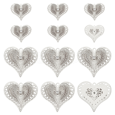 12Pcs 2 Styles Brass Pendants KK-NB0003-92P-1