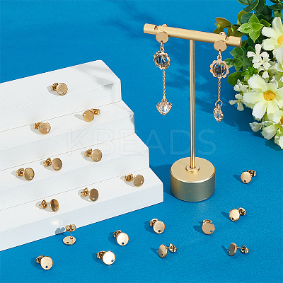 PVD Vacuum Plating 304 Stainless Steel Stud Earring Findings STAS-UN0016-05A-G-1