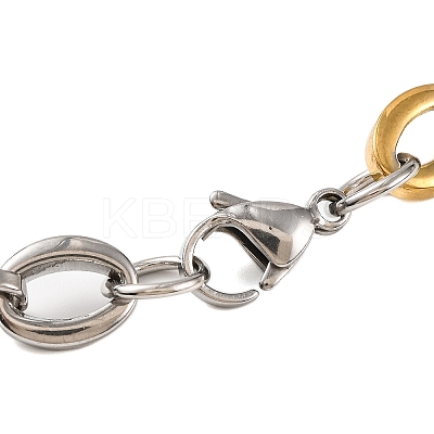 201 Stainless Steel Oval Link Chain Bracelets BJEW-B078-123GP-1