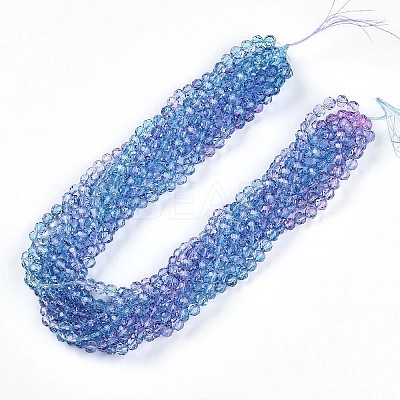 Baking Paint Transparent Glass Beads Strands LS-DGLA-A035-T8mm-A06-1