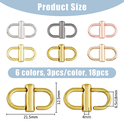 18Pcs 6 Colors Alloy Adjustable Buckles FIND-FH0008-36-1