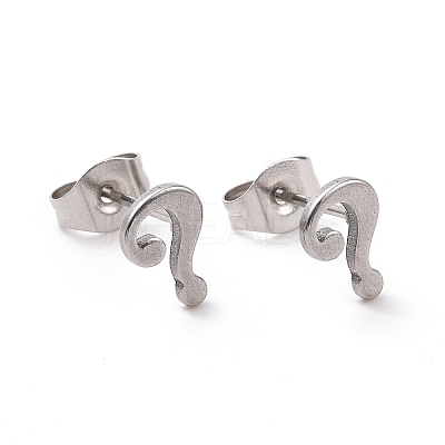 Non-Tarnish 304 Stainless Steel Question Mark Stud Earrings for Women Men EJEW-G318-06P-1