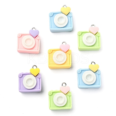 25Pcs 5 Colors Opaque Resin Pendants RESI-CJ0003-06-1
