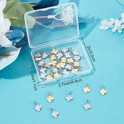 40Pcs 2 Colors Brass Charms KK-BBC0003-10-1