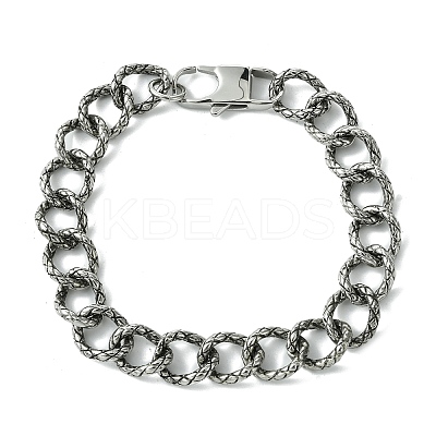 304 Stainless Steel Twisted Bracelets for Women Men BJEW-C063-06AS-1
