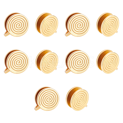 10Pcs 304 Stainless Steel Vortex Cuff Earrings EJEW-UN0002-76G-1