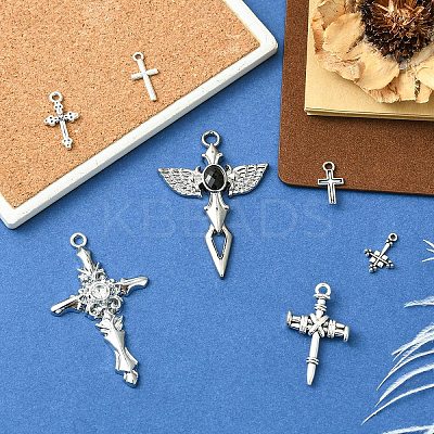 7Pcs 7 Styles Tibetan Style Alloy Pendants FIND-YW0009-52-1