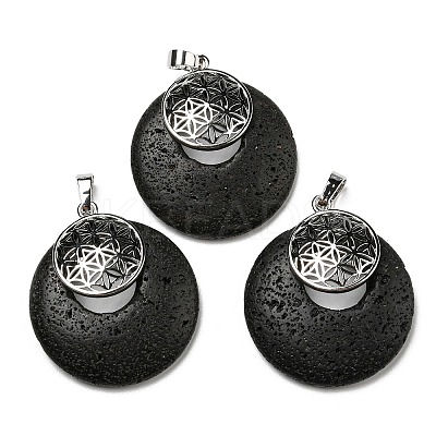 Natural Lava Rock Pendants KK-F751-M-A11-1