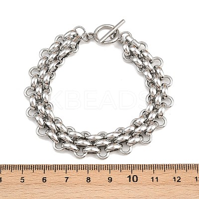 304 Stainless Steel Oval Link Chain Bracelets BJEW-G759-03P-1