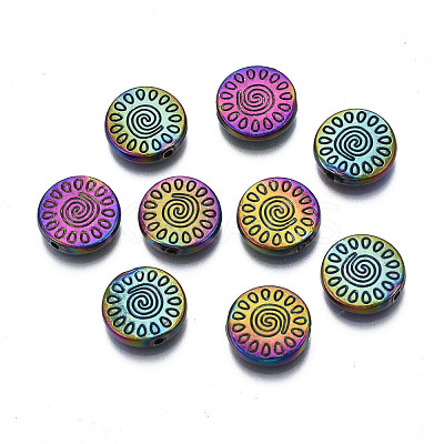 Rack Plating Rainbow Color Alloy Beads PALLOY-S180-362-1