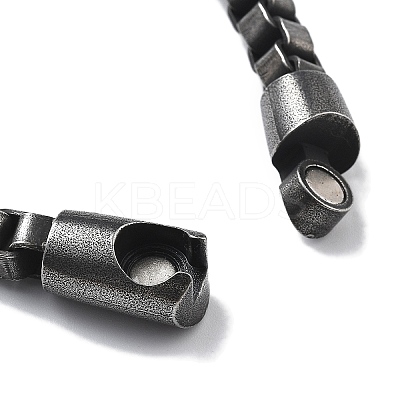 316 Surgical Stainless Steel Box Chain Bracelets with Magnetic Clasps BJEW-Q349-06B-03-1