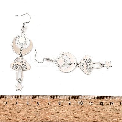 Celestial Brass & 304 Stainless Steel Dangle Drop Earrings for Women EJEW-JE07346-02-1