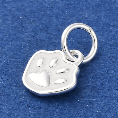 925 Sterling Silver White Enamel Paw Print Charms STER-D303-04S-1