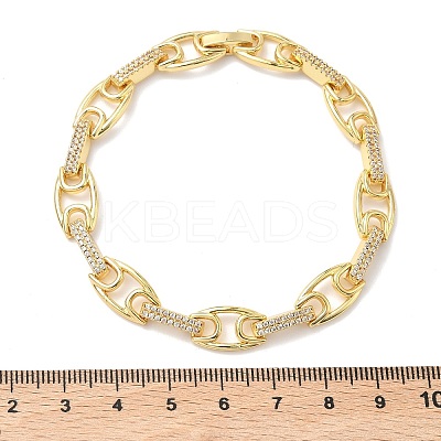 Clear Cubic Zirconia Oval Link Chains Bracelet BJEW-G773-04G-1