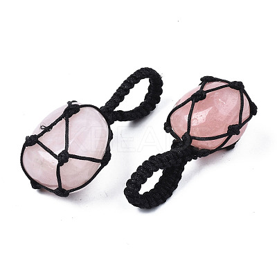 Natural Rose Quartz Pendants G-N0326-93K-1