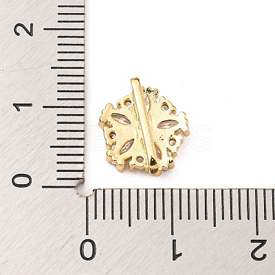 Flower Brass Pave Clear Cubic Zirconia Mutil-Strand Links LS-ZIRC-R021-01D-G-1
