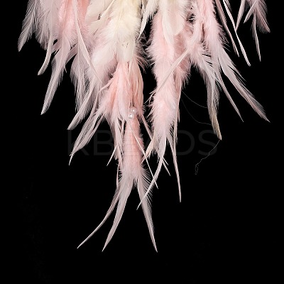Iron Woven Web/Net with Feather Pendant Decorations AJEW-B017-24-1