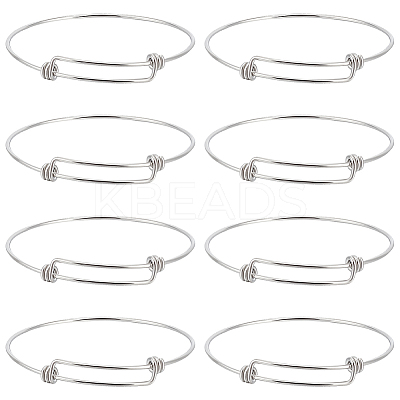 10Pcs Adjustable 304 Stainless Steel Bangles Making  MAK-BBC0001-16-1