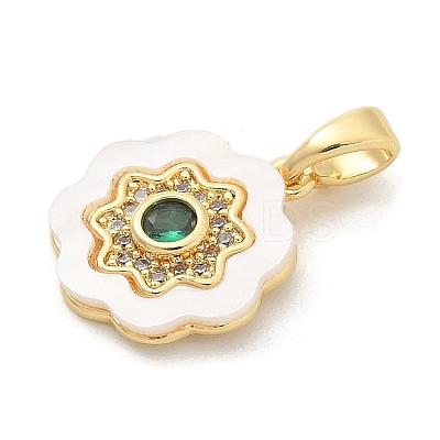 Brass Micro Pave Cubic Zirconia Pendents KK-M303-02G-08-1