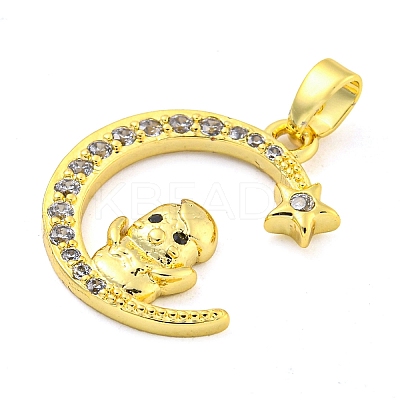 Brass Micro Pave Clear Cubic Zirconia Pendants FIND-Z044-03E-1