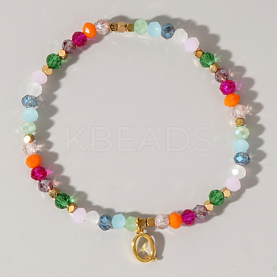 Brass Initial Charm Bracelets KC4213-17-1