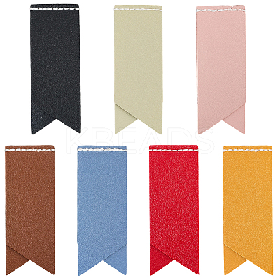 7Pcs 7 Colors PU Leather Bookmarks AJEW-CL0001-21-1
