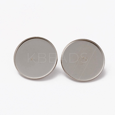 Non-Tarnish 304 Stainless Steel Brooch Cabochon Settings STAS-L253-010A-P-1