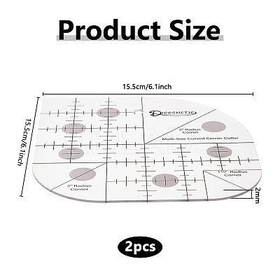 2Pcs Transparent Acrylic Alignment T-Shirt Rulers AJEW-DC0002-17A-1