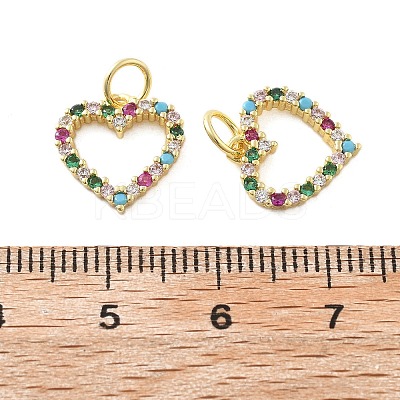 Brass Micro Pave Cubic Zirconia Pendants KK-C092-24G-G-1