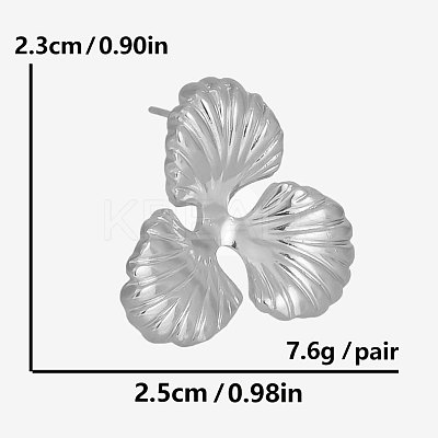 304 Stainless Steel European and American Geometric Flower Stud Earrings FX4766-1-1