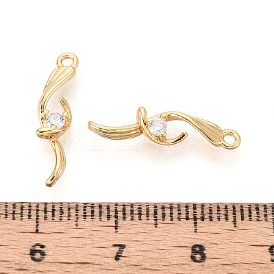 Brass Micro Pave Clear Cubic Zirconia Pendants KK-T078-01G-07-1
