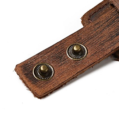 Cowhide Cord Wide Cord Bracelets BJEW-P0001-11A-1