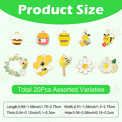 20Pcs 10 Styles Alloy Enamel Pendants ENAM-YW0008-98-1