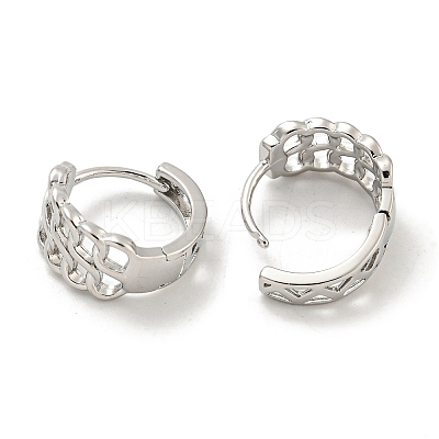 Chain-Shaped Brass Hoop Earrings EJEW-L211-009A-P-1