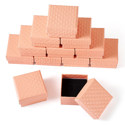 Rhombus Textured Cardboard Ring Gift Storage Boxes CON-TAC0001-07B-1