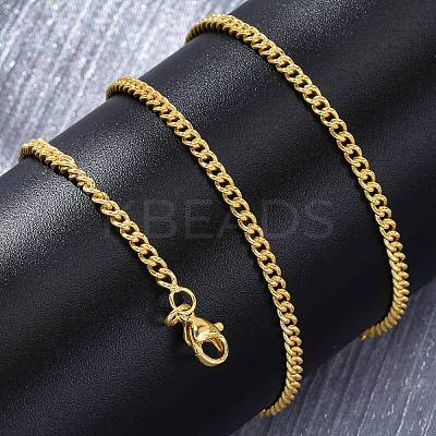 Brass Cuban Link Chain Necklaces for Women NJEW-D302-57G-1