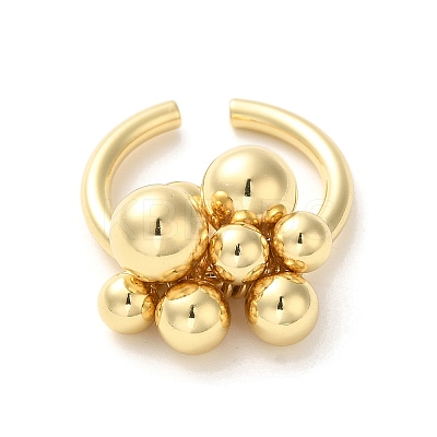 Brass Open Cuff Rings for Women RJEW-M169-02G-1