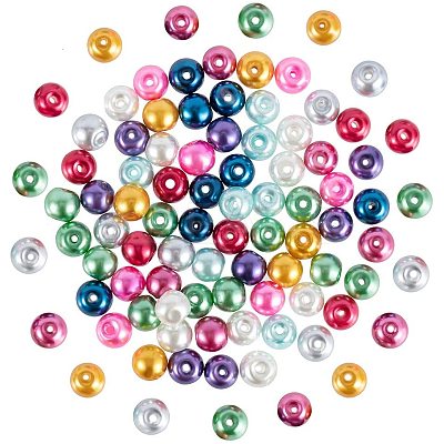 6mm Multicolor Round Glass Pearl Beads About 200pcs for Jewelry Necklace Craft Making HY-PH0008-6mm-01M-1