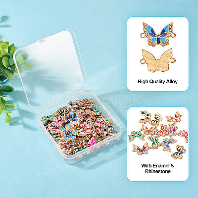 48Pcs 12 Styles Alloy Enamel Connector Charms ENAM-TA0001-59-1