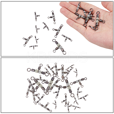 30Pcs 6 Styles 3 Way Cross-Line Barrel Fishing Swivels FIND-FH0010-07-1